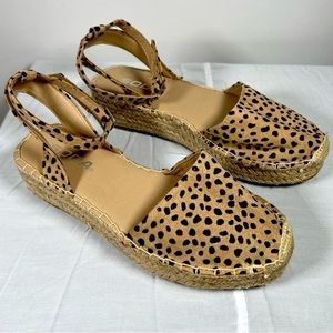 Soda Fiestas Cheetah slingback Espadrilles Sandals 5.5